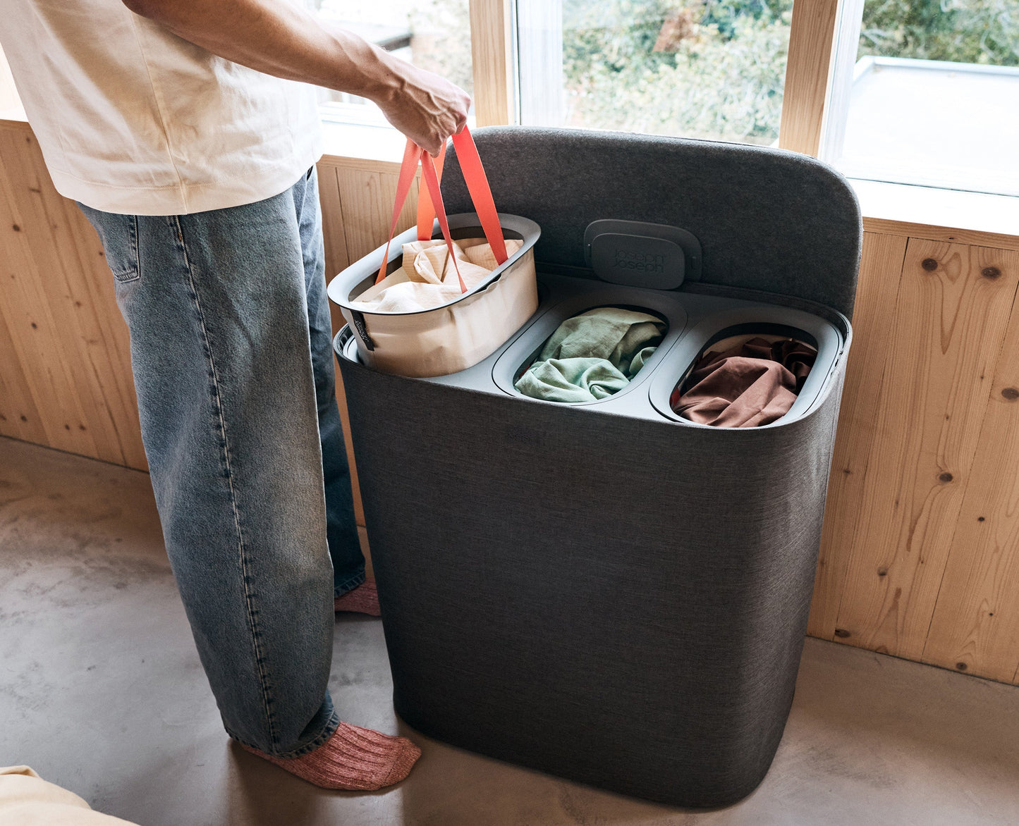 Tota 2 Trio 90L Forest Gray Laundry Separation Basket