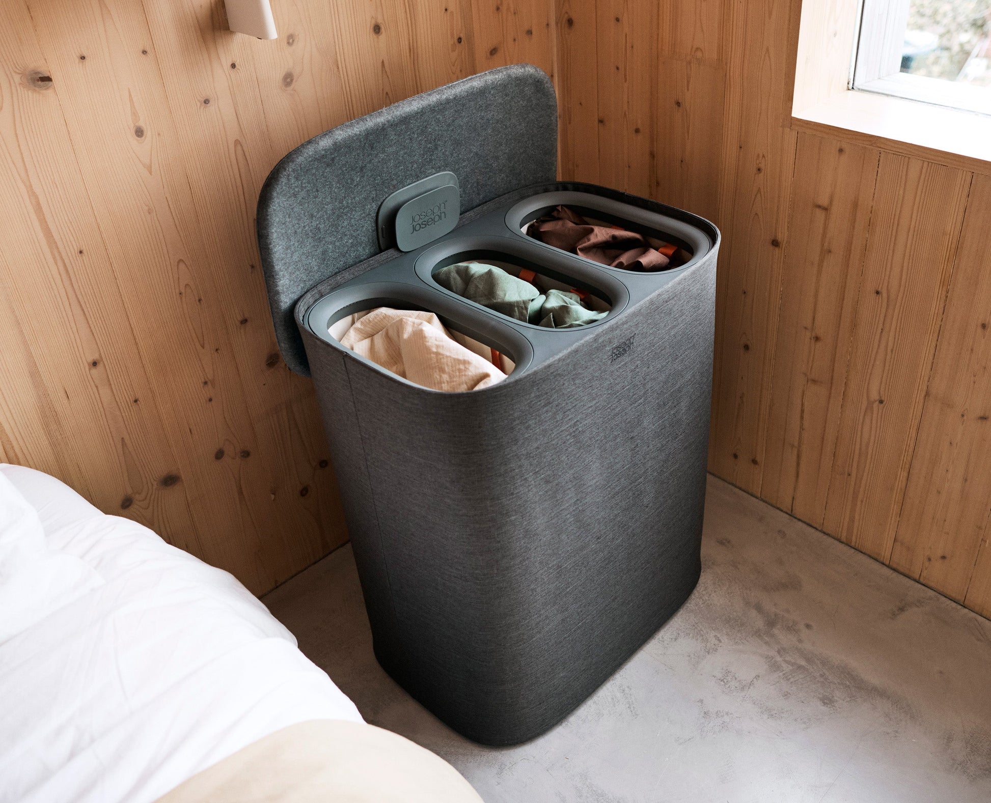 Tota 2 Trio 90L Forest Gray Laundry Separation Basket