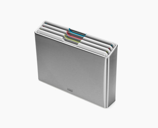 [hidden] Folio™ Steel 4-piece Chopping Board Set With Stone Stainless-Steel Case