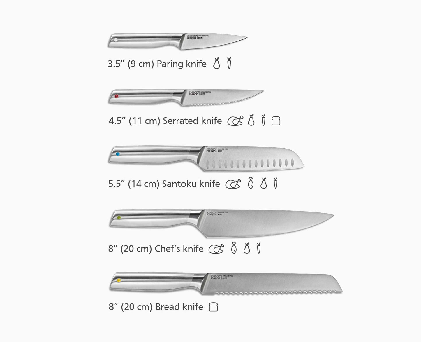 [half-width] Elevate™ Steel Knives Bamboo 5-piece Set - 10564 - Image 8