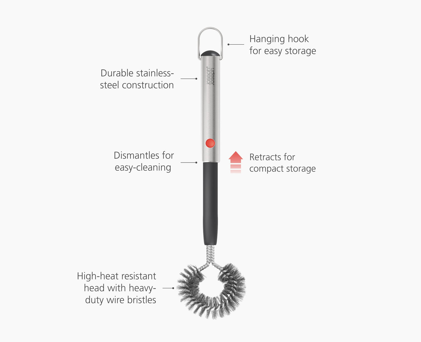 [half-width] GrillOut Stainless-Steel BBQ Cleaning Brush with Extending Handle