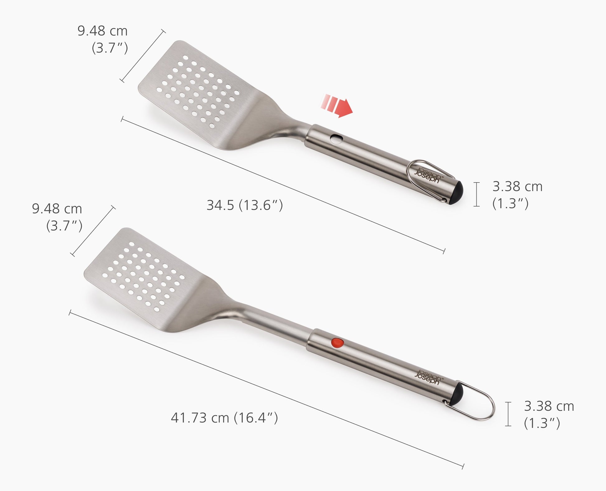 [half-width] GrillOut Stainless-Steel BBQ Turner with Extending Handle