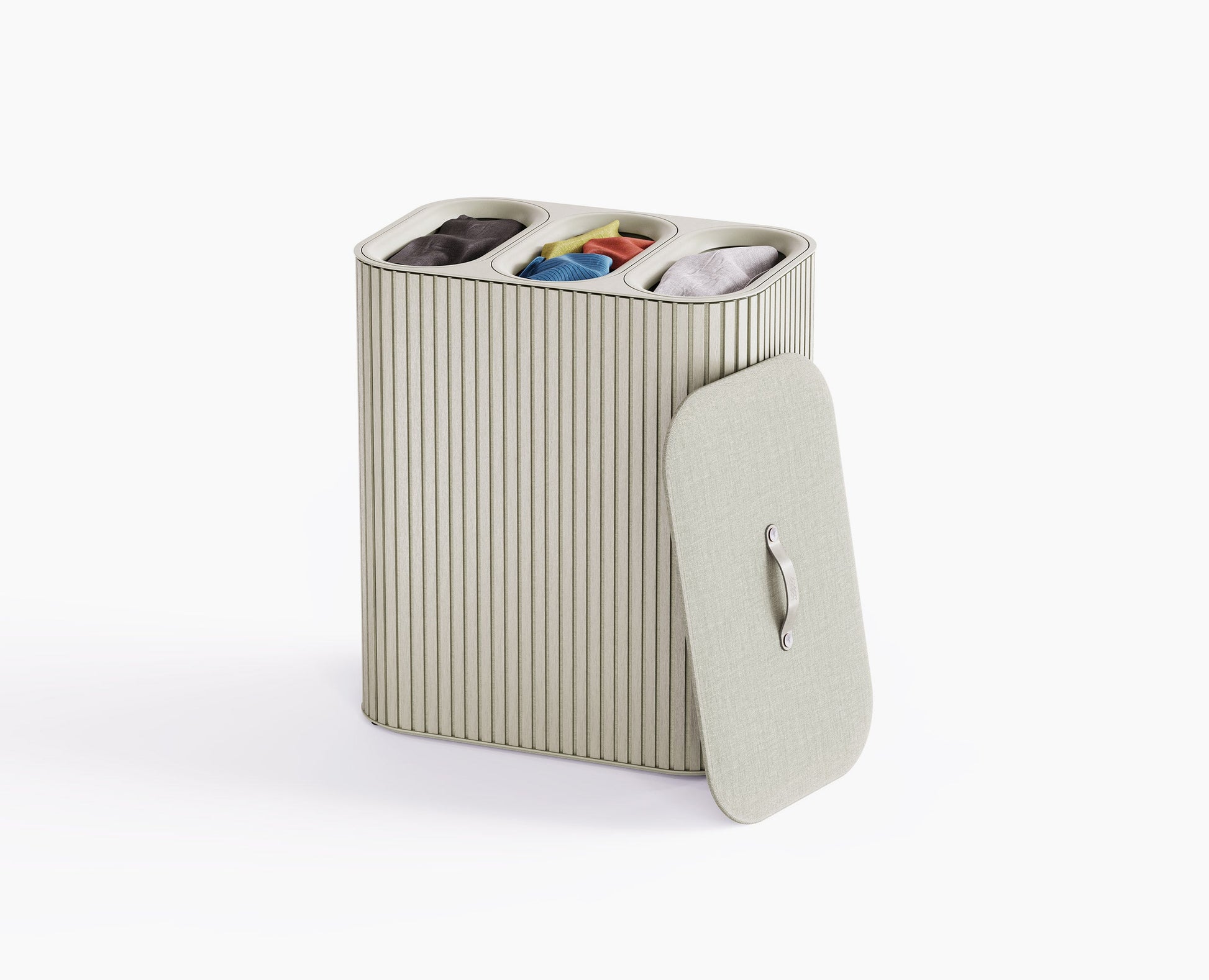 [hidden] Tota Trio Luxe 90L Ecru Laundry Separation Basket