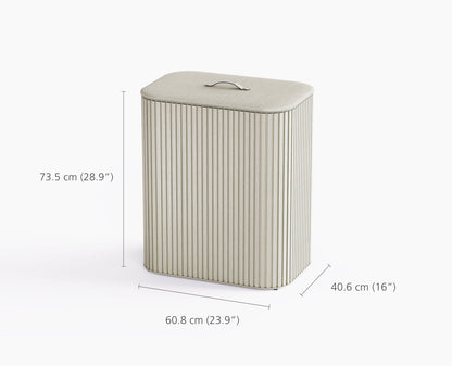 [half-width] Tota Trio Luxe 90L Ecru Laundry Separation Basket