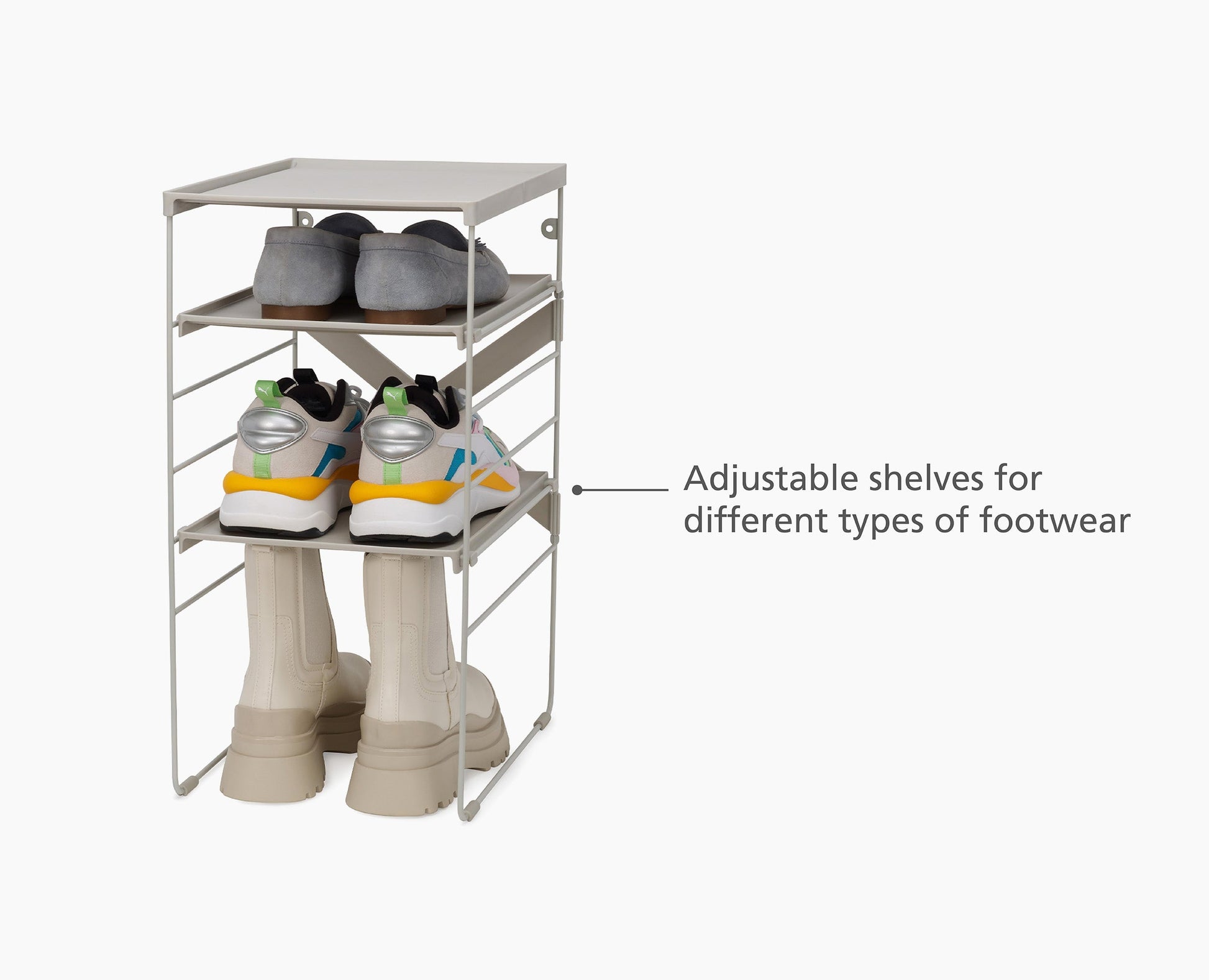 [half-width] Level™ Adjustable Shoe Rack - 55008 - INFO