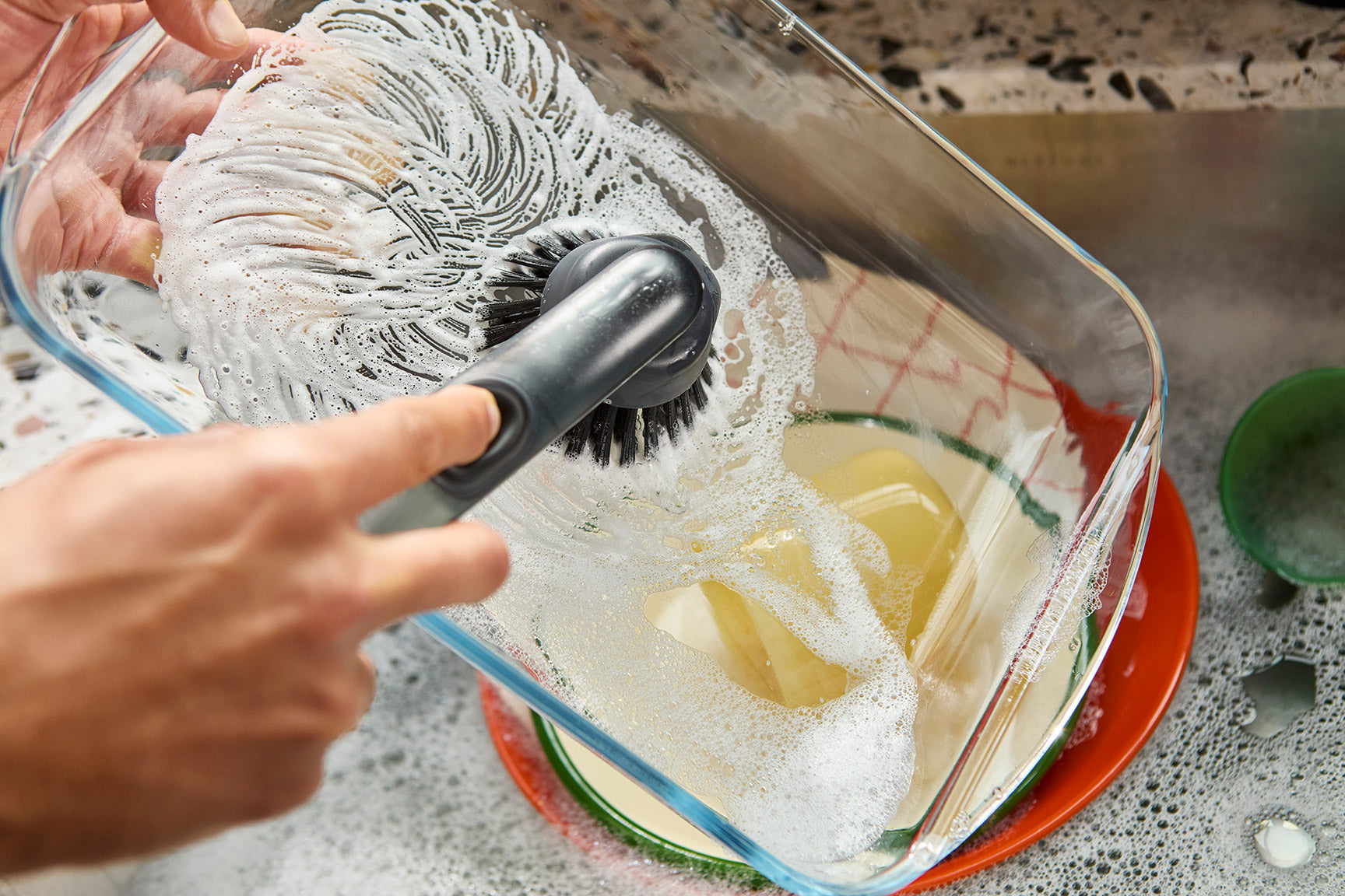 [half-width] SinkTech Soap Dispensing Washing-Up Brush with Steel Stand