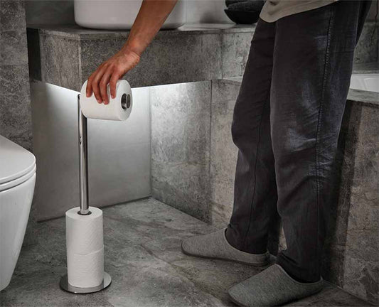 [hidden] [lifestyle] Easystore™ Luxe 2-in-1 Toilet Roll Stand - 70594 - Image 2