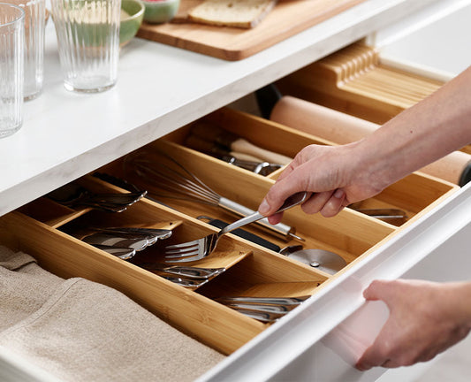 [hidden] [lifestyle] DrawerStore™ Bamboo Cutlery, Utensil & Gadget Organiser - 85170 - Image 2