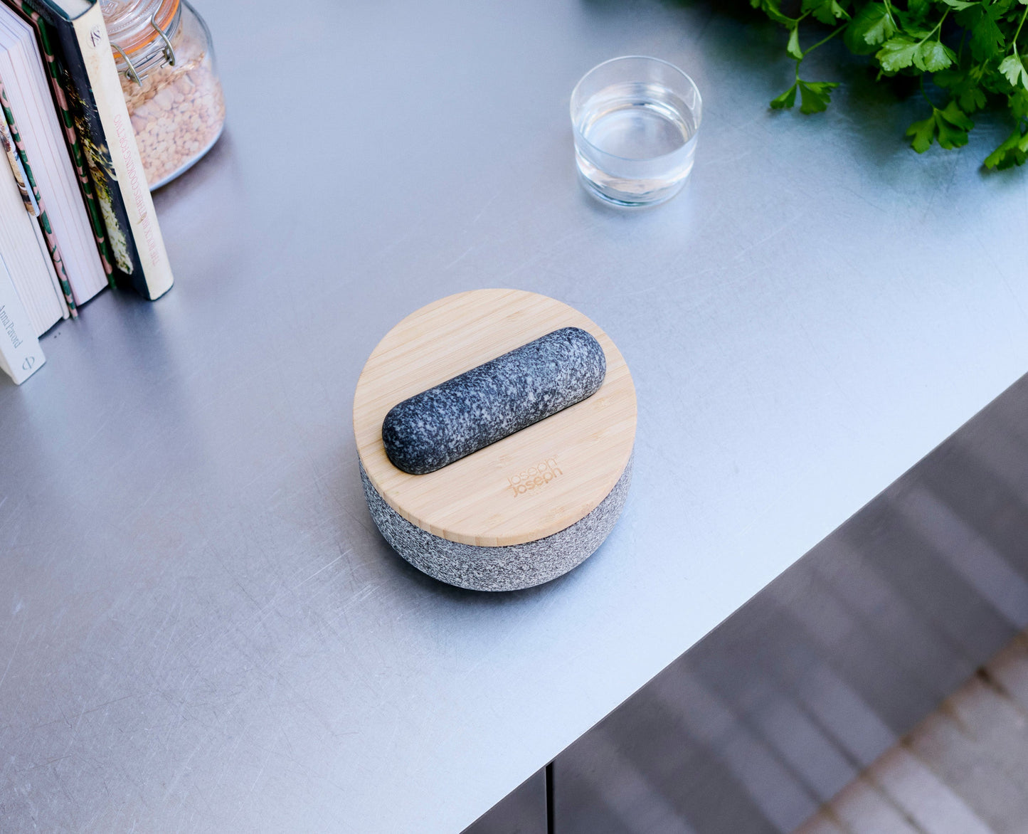 [hidden] [lifestyle] Dash™ Pestle & Mortar with Bamboo Lid - 20176 - Image 1
