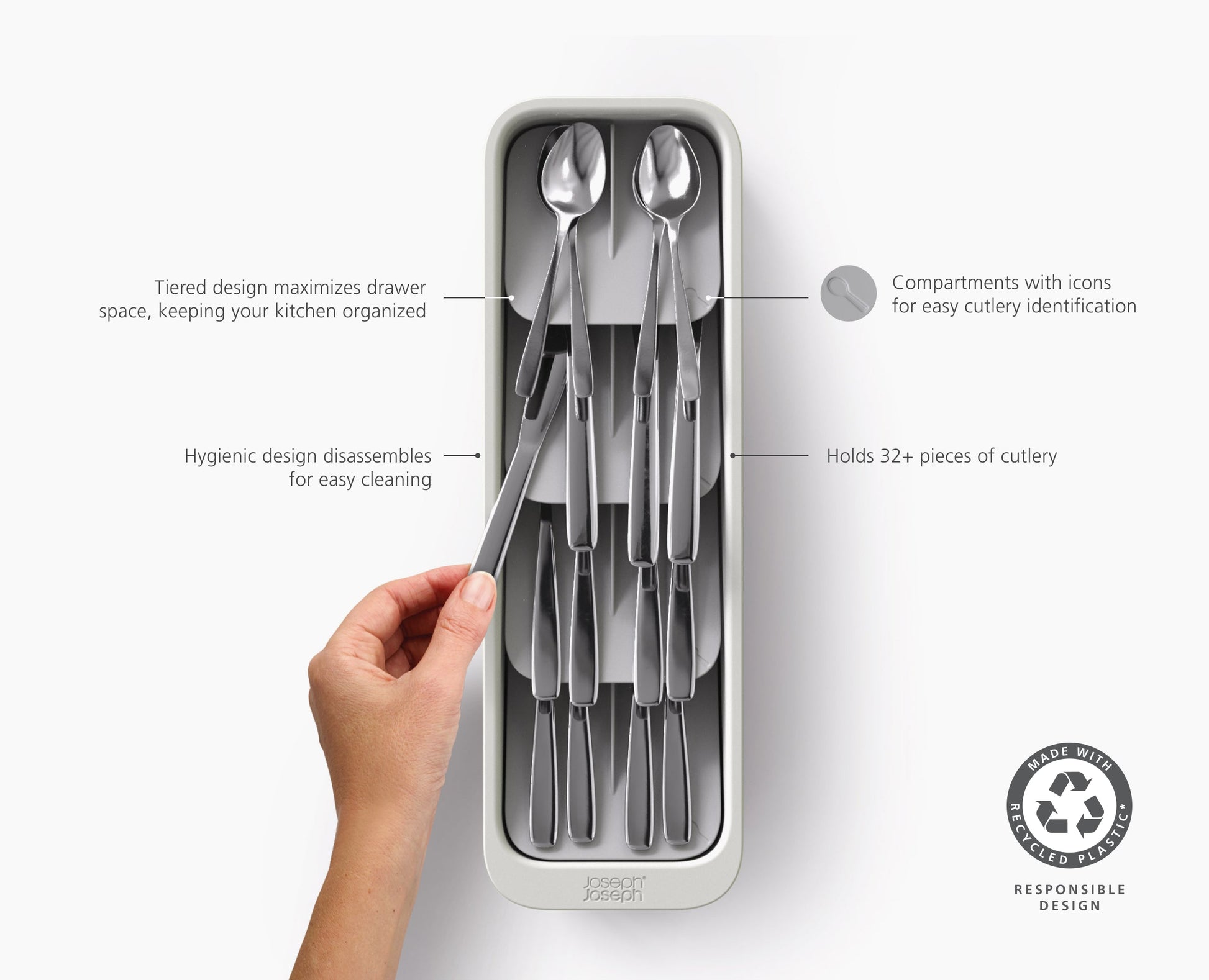 [half-width] DrawerStore™ Compact Tiered Cutlery Organiser