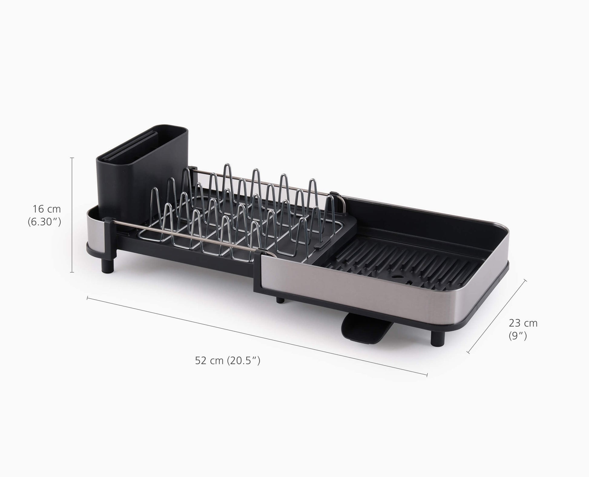 [half-width] Extend™ Slim Steel Expandable Grey Dish Drainer
