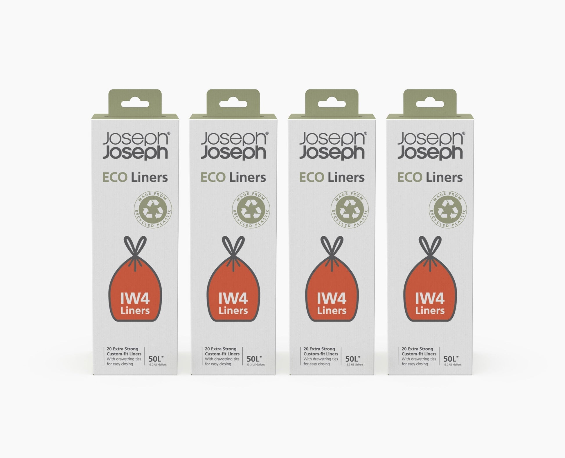 [hidden] IW4 50L Grey Recycled Bin Liners - 4 pack - Image 1