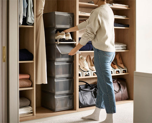 [hidden] [lifestyle] ShoeCase 6-piece Grey Shoe Storage Box - 55014 - Image 2
