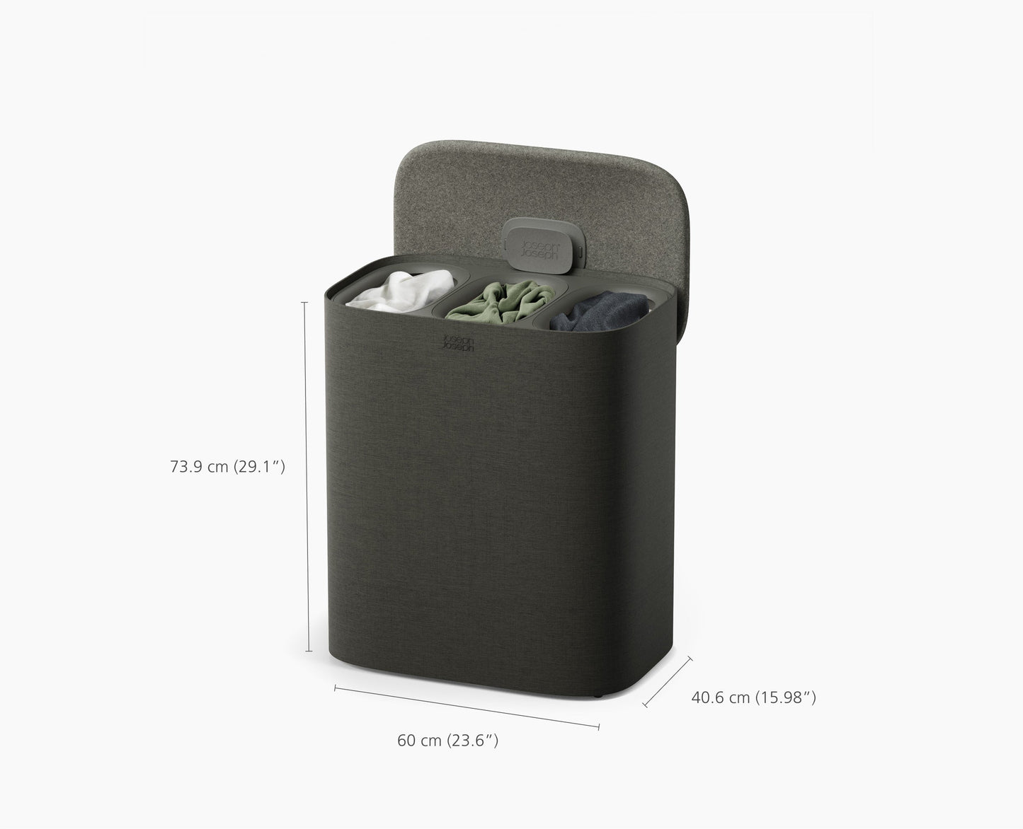 Tota 2 Trio 90L Forest Gray Laundry Separation Basket
